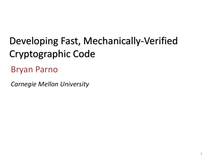 developing fast mechanically verified
