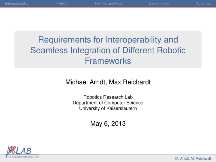 requirements for interoperability and seamless