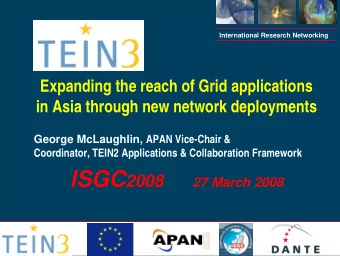 APAN Networks  International Research Networking    Networks in the Asia Pacific region continue