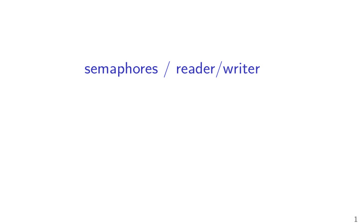 semaphores reader writer