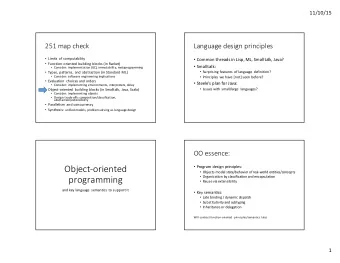 Object9oriented$  Program*design*principles: