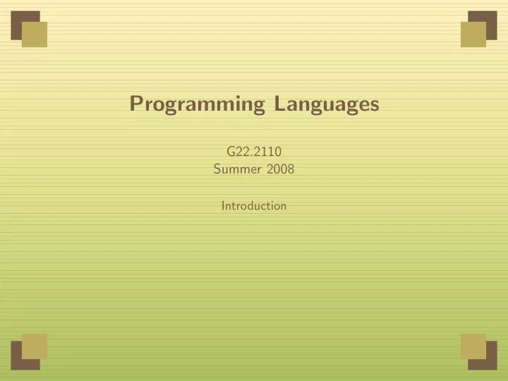 programming languages