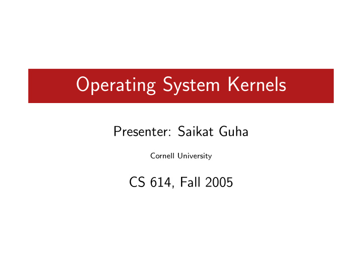 operating system kernels