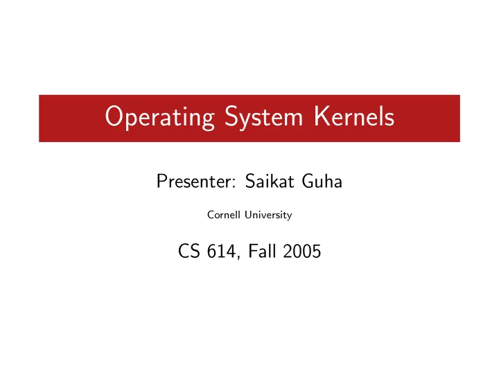 operating system kernels