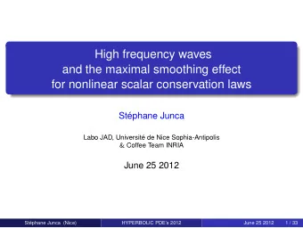 High frequency waves  and the maximal smoothing effect  for nonlinear scalar conservation laws