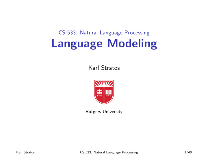 language modeling