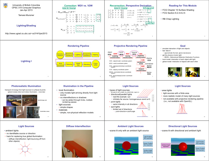 correction w2v vs v2w recorrection perspective derivation