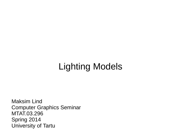 lighting models