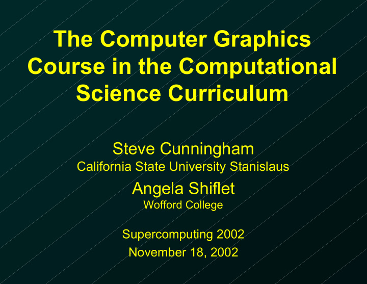 the computer graphics course in the computational science