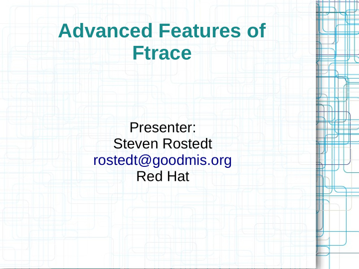 advanced features of ftrace