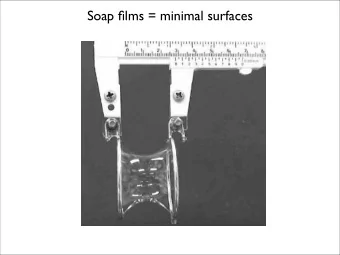 Soap films = minimal surfaces  Goldstein lab, Cambridge  Goldstein lab, Cambridge  Rotating drop in