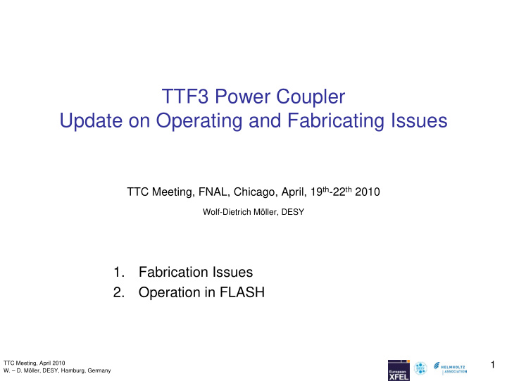 ttf3 power coupler update on operating and fabricating
