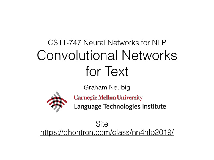 convolutional networks for text
