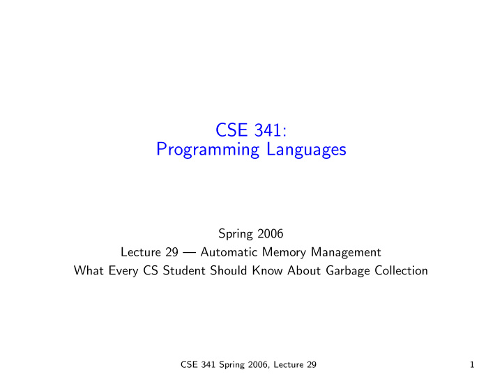 cse 341 programming languages