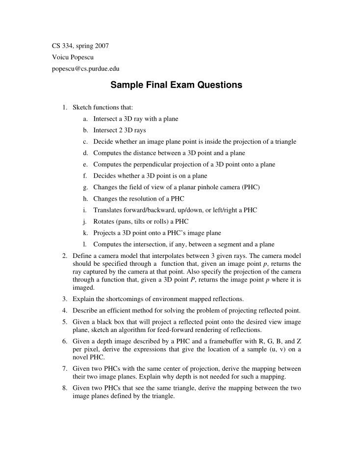 sample final exam questions