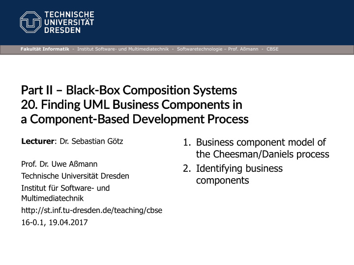 part ii ii bla lack box composition systems