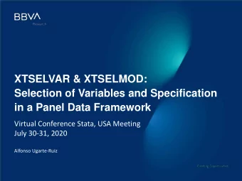 in a Panel Data Framework  Virtual Conference Stata, USA Meeting  July 30-31, 2020  Alfonso