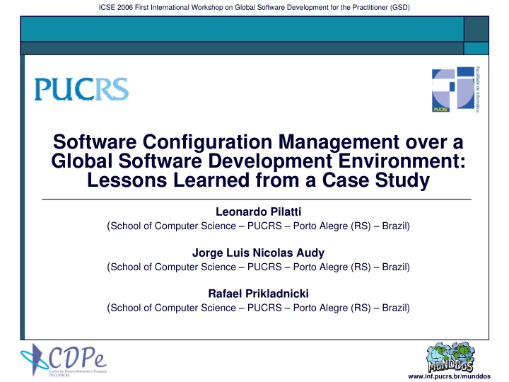 software configuration management over a global software