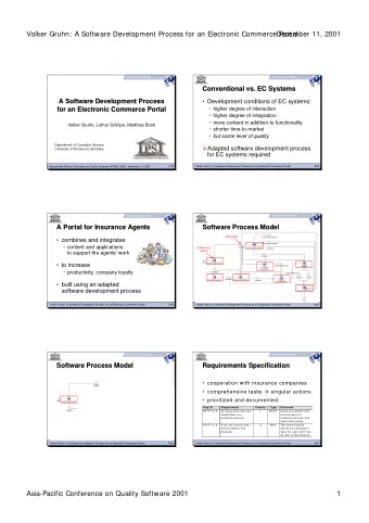 Volker Gruhn: A Software Development Process for an Electronic Commerce Portal  December 11, 2001