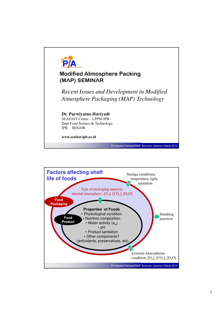 recent issues and development in modified atmosphere