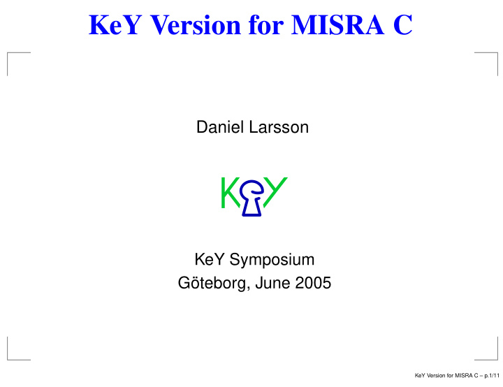 key version for misra c