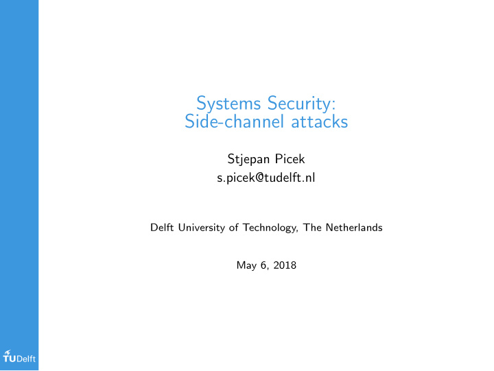 systems security side channel attacks
