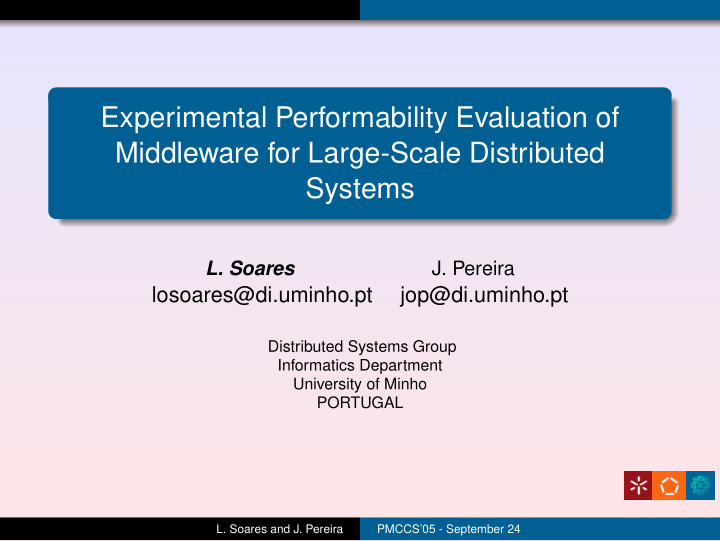 experimental performability evaluation of middleware for