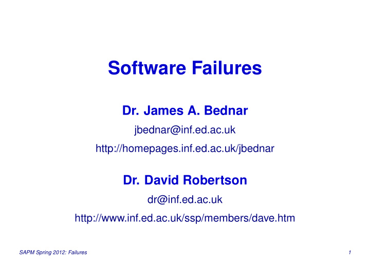 software failures