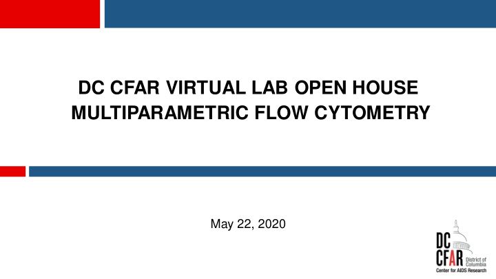dc cfar virtual lab open house multiparametric flow