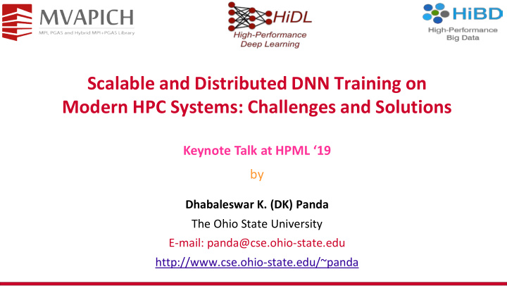 scalable and distributed dnn training on modern hpc