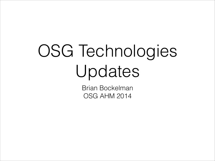osg technologies updates
