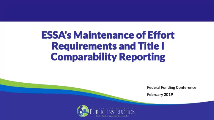 essa essa s s maintenance of eff maintenance of effort