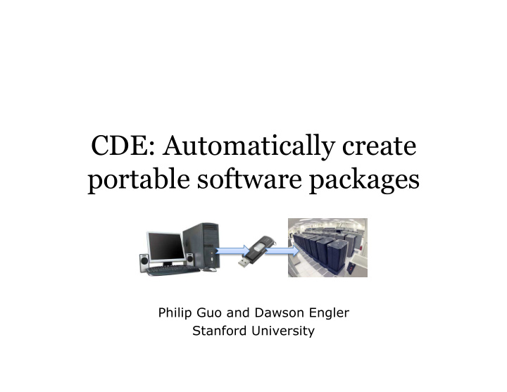 cde automatically create portable software packages