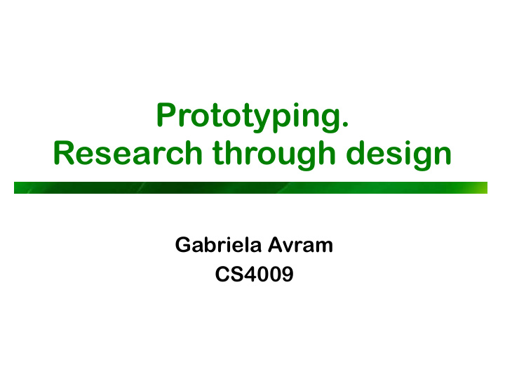 prototyping research through design