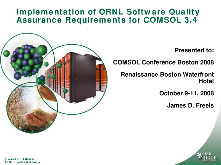 implementation of ornl softw are quality assurance