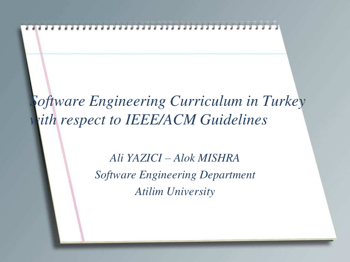 software engineering curriculum in turkey with respect to