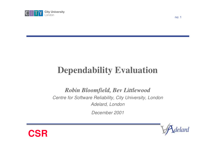 dependability evaluation