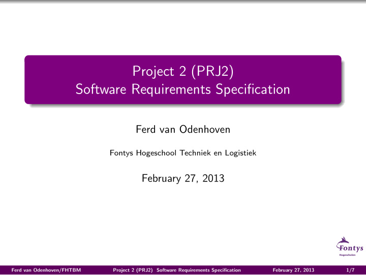 project 2 prj2 software requirements specification
