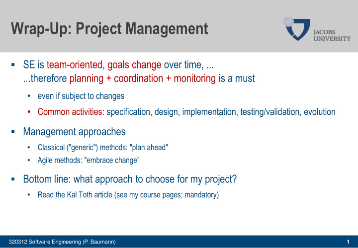 wrap up project management