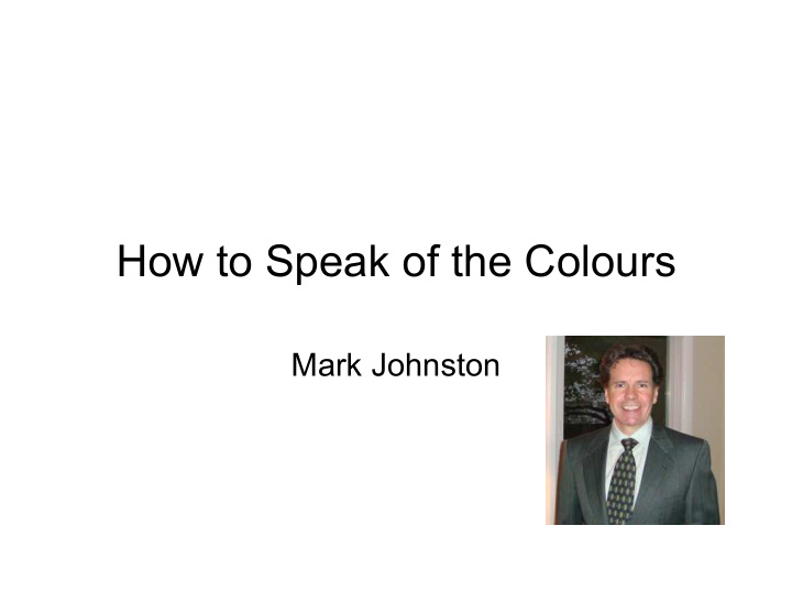how to speak of the colours