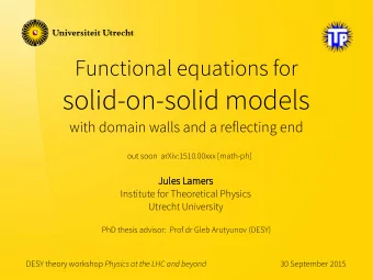 solid-on-solid models  with domain walls and a reflecting end  out soon  arXiv:1510.00xxx [math-ph]