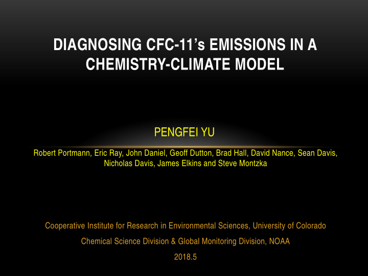 diagnosing cfc 11 s emissions in a chemistry climate model