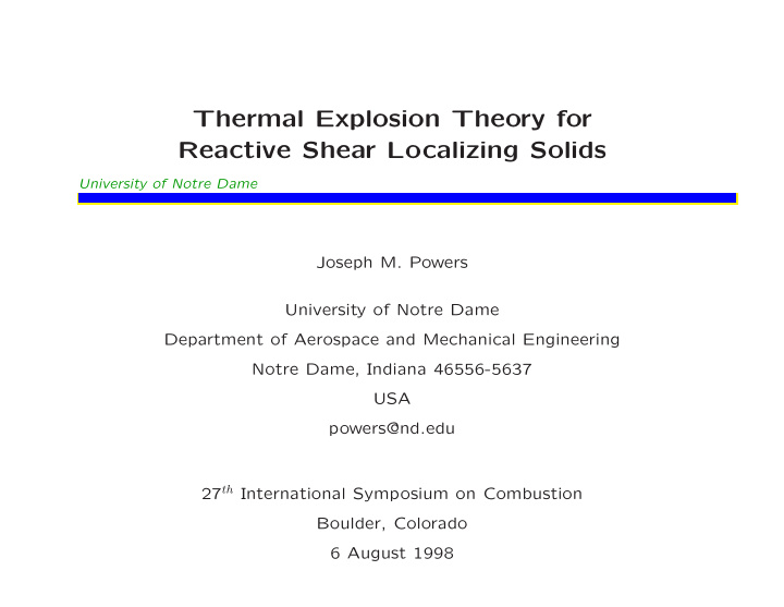 thermal explosion theory for reactive shear localizing