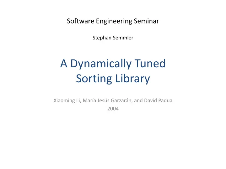 sorting library