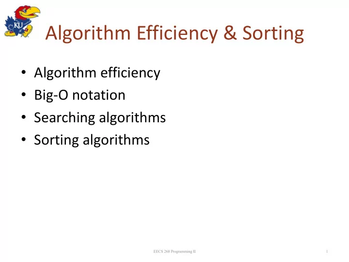 algorithm efficiency sorting