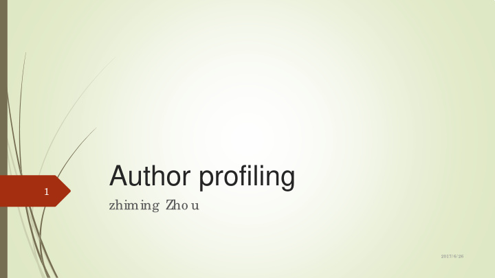 author profiling