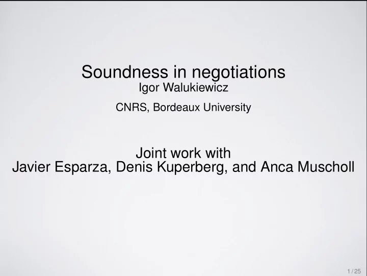 soundness in negotiations