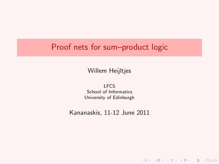 proof nets for sum product logic