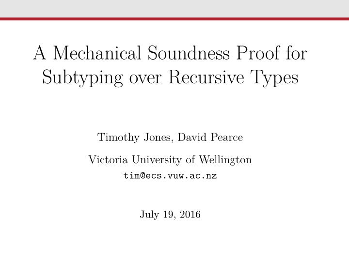 a mechanical soundness proof for subtyping over recursive