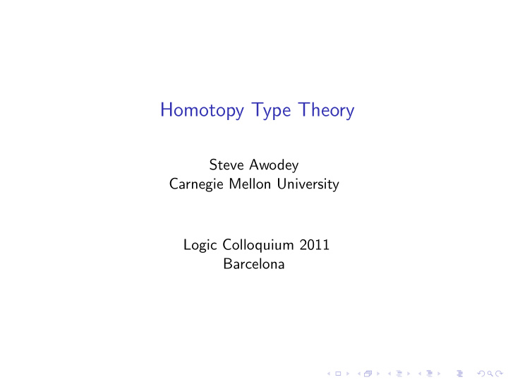 homotopy type theory